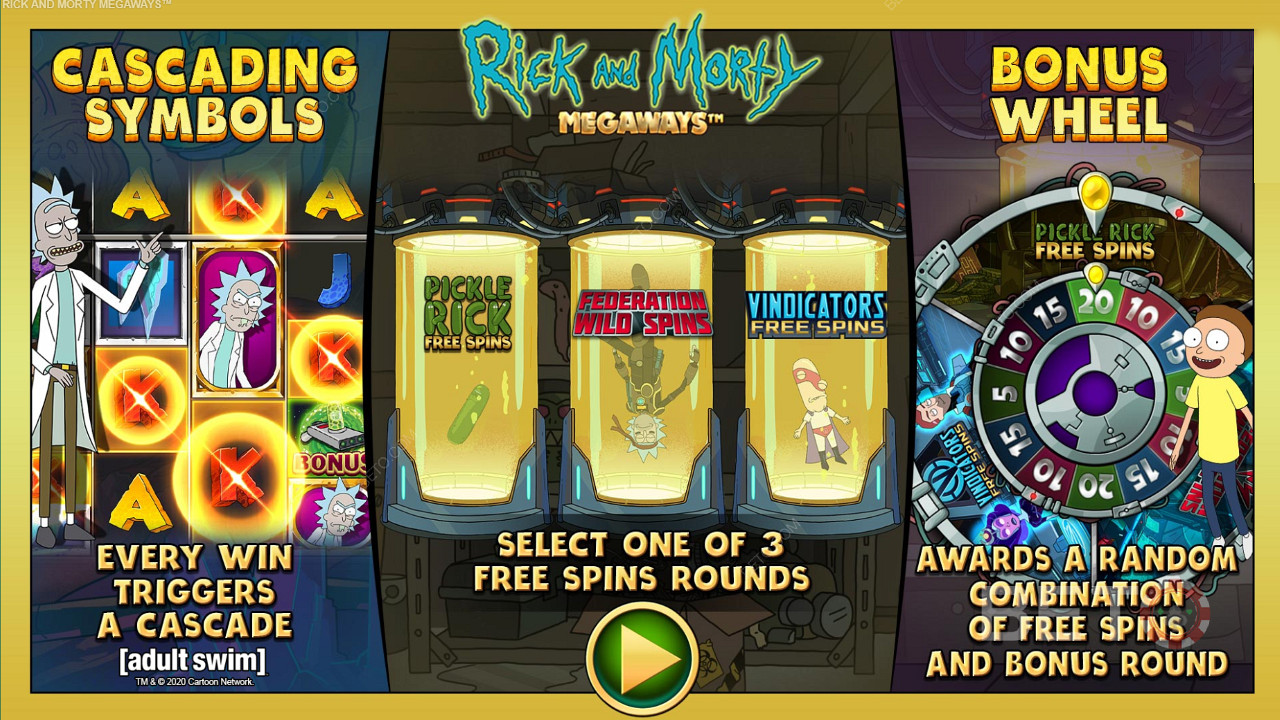 Discover three unique Free Spins in Rick and Morty Megaways pokie machine