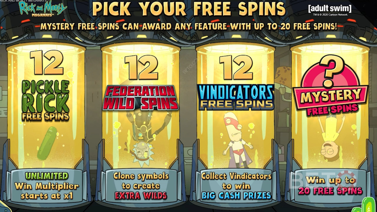 Pick from different Free Spins options
