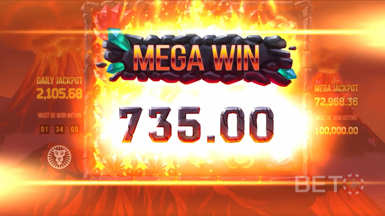 Massive win on Mount Magmas pokie