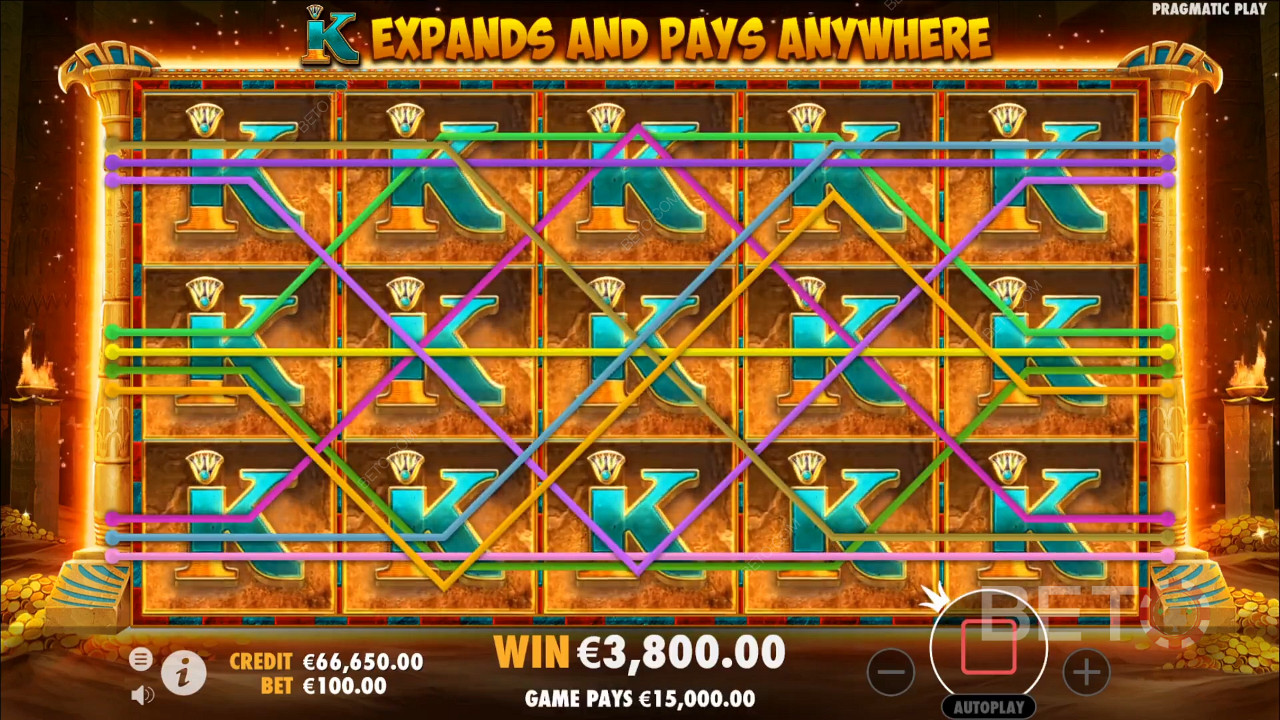 10 unique paylines in John Hunter and the Book of Tut