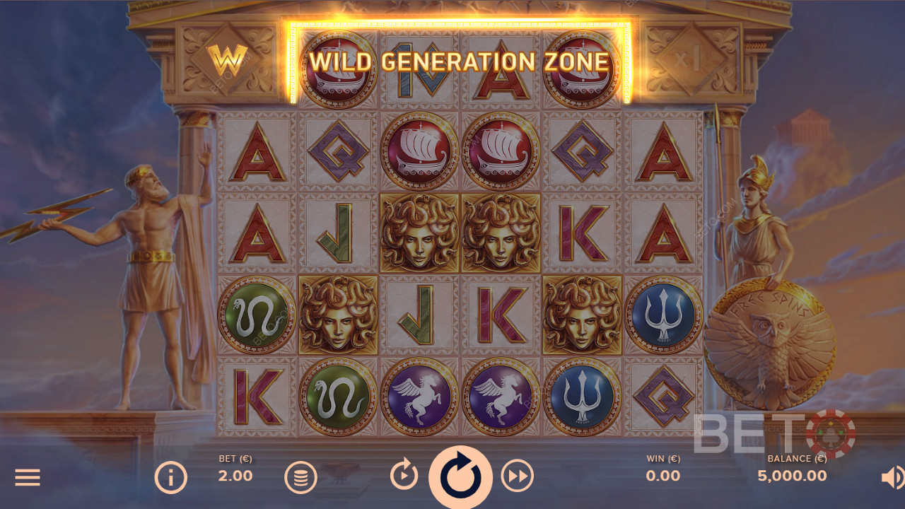 Winning symbols in the Wild Zone transform into Wilds