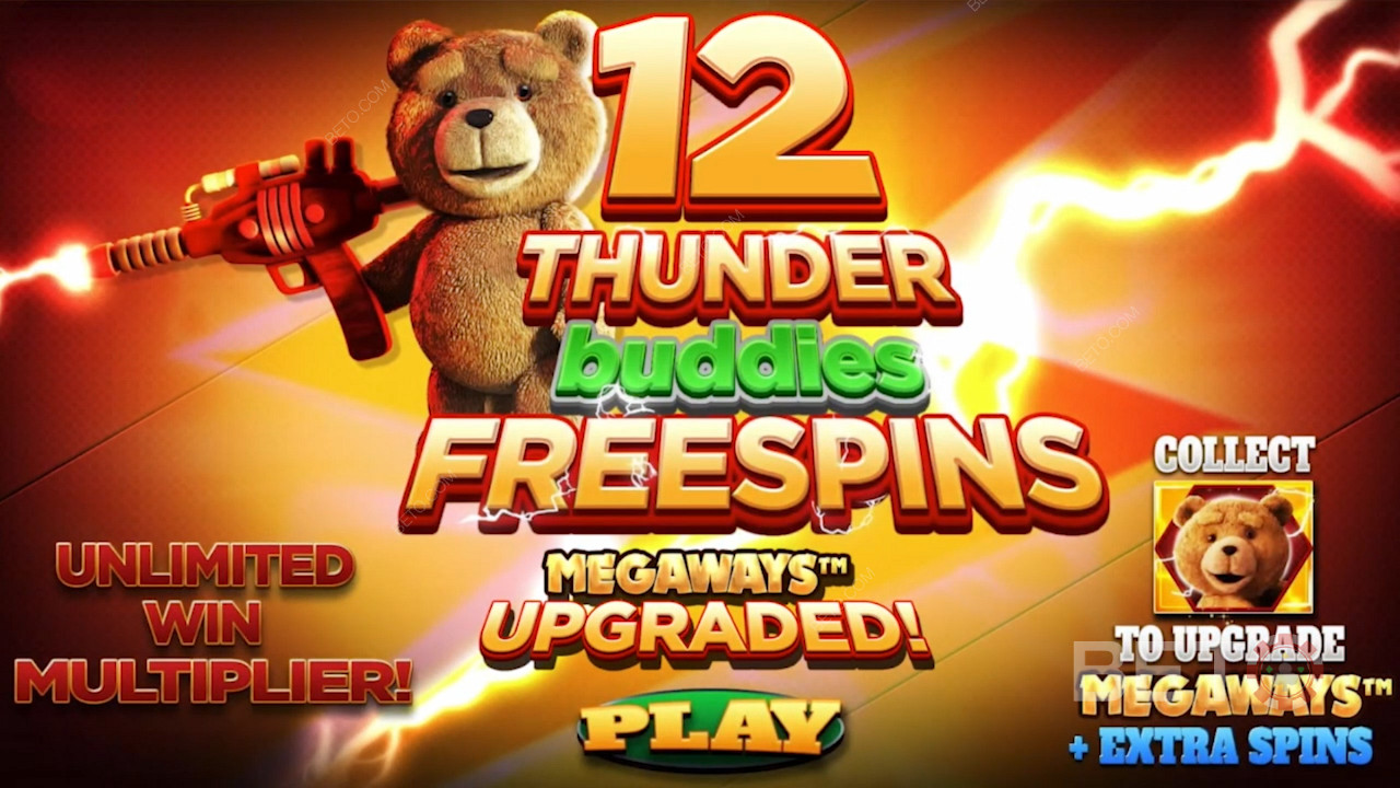 Score 12 free spins with 4+ Scatters in Ted Megaways online pokie