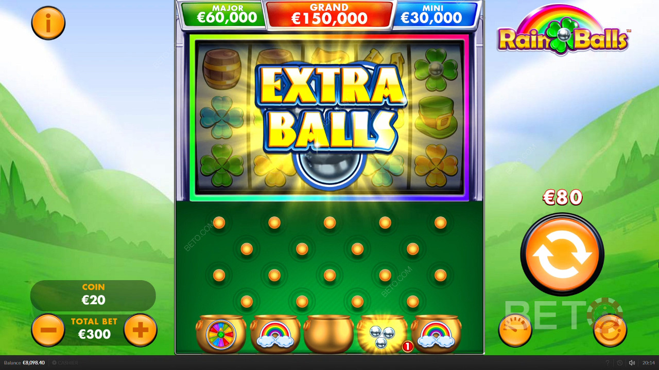 Score bonus balls in Rain Balls