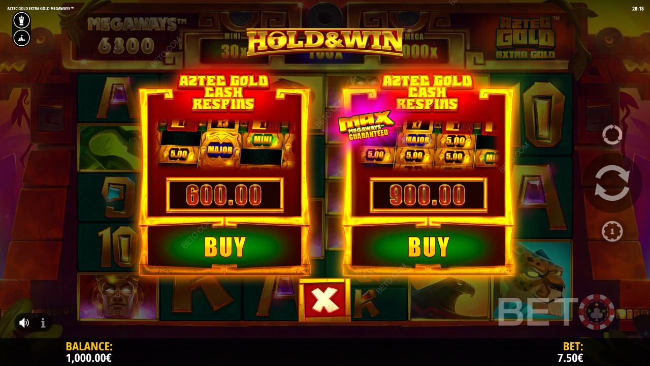 Aztec Wager Option in Aztec Gold Extra Gold Megaways Pokie