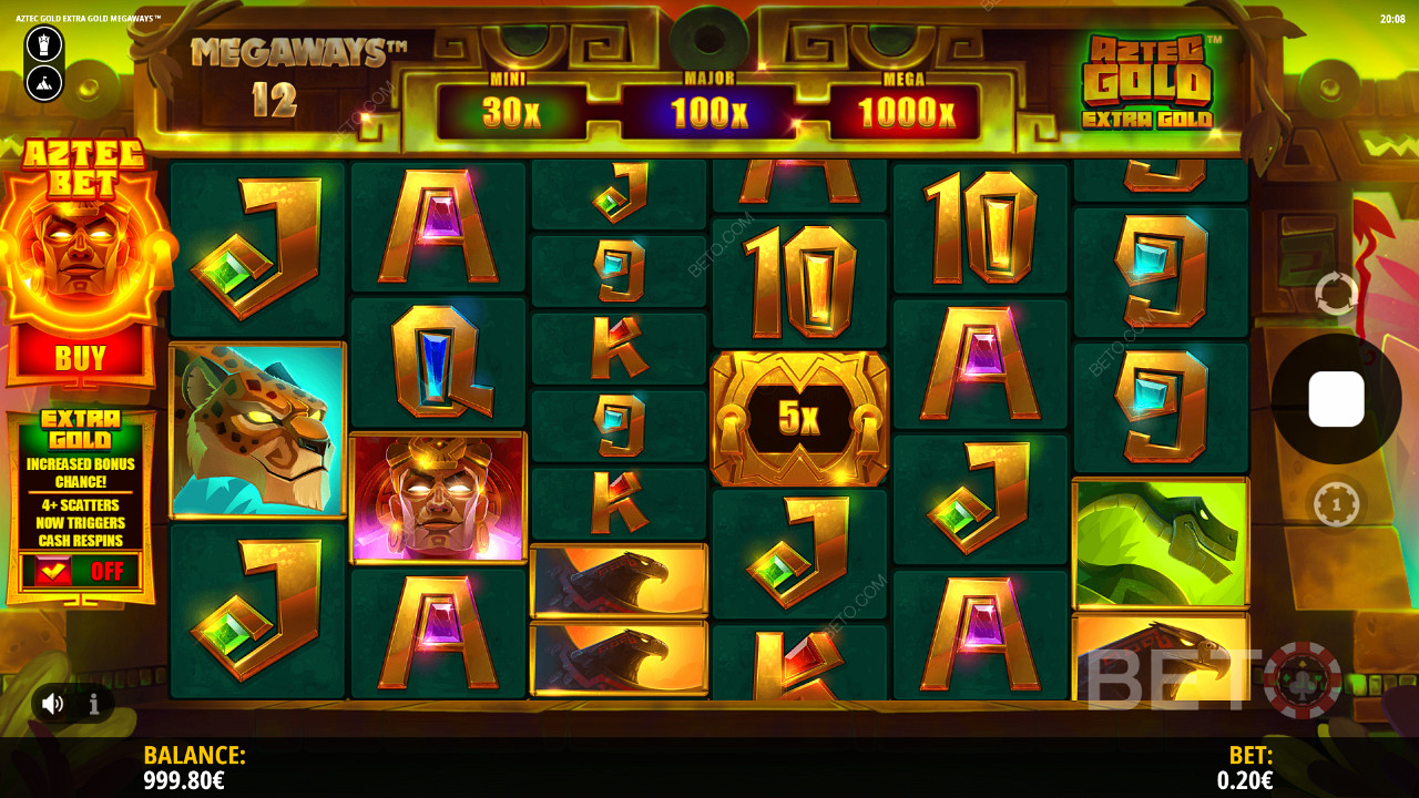 Aztec Gold Extra Gold Megaways pokie game
