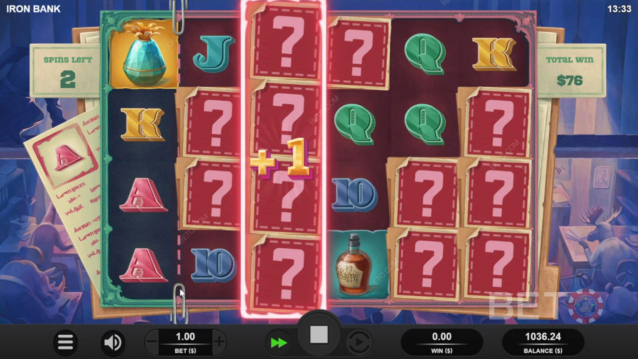 Secret bonus rounds in Iron Bank pokie