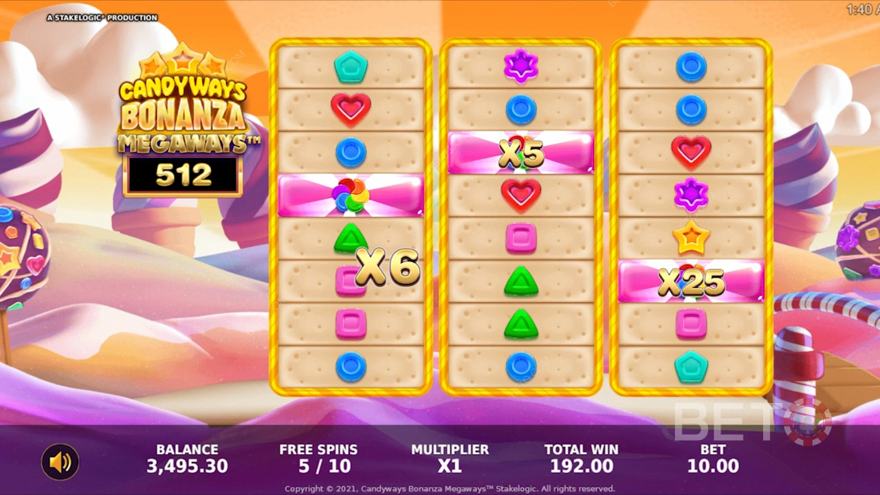 Score sweet rewards in Candyways Bonanza Megaways online pokie