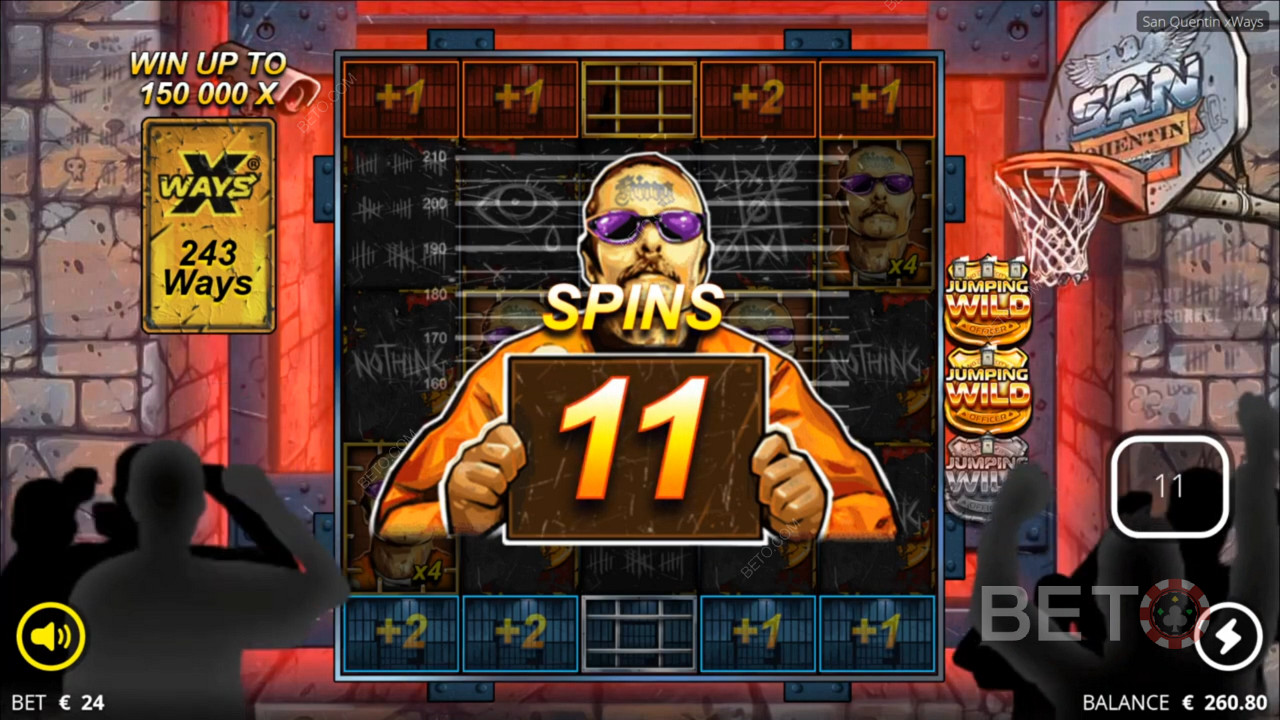 Free spins in San Quentin Online Pokie