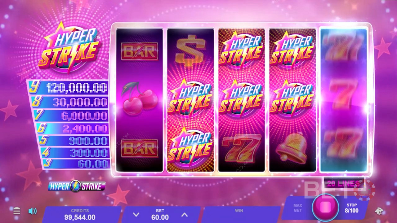 Scoring 6 Hyper Strike Scatter symbols in Hyper Strike