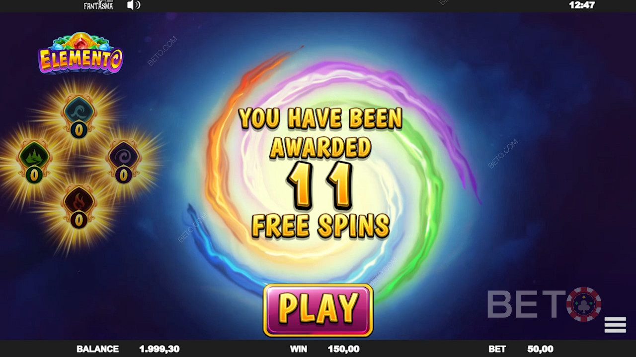 Score Free Spins and boost your wins in the Elemento video pokie
