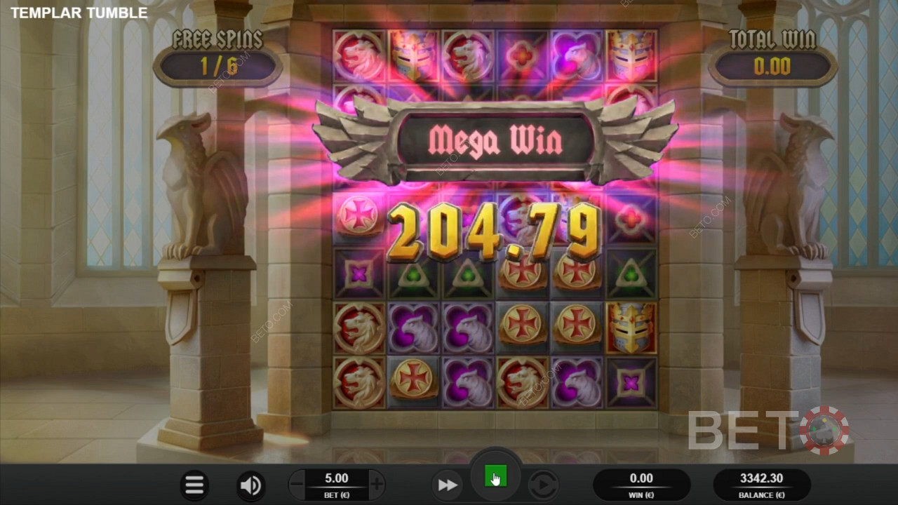 Massive payouts in Templar Tumble pokie game