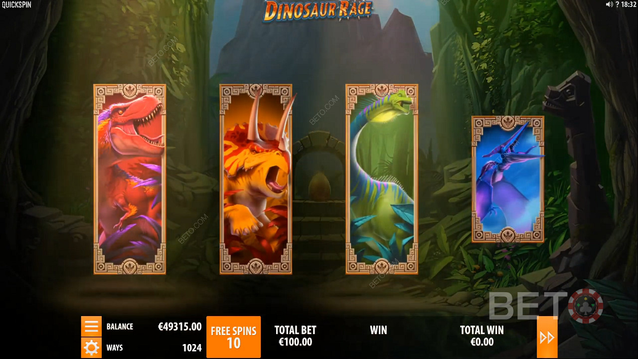 Levelled-Up Symbols in Dinosaur Rage