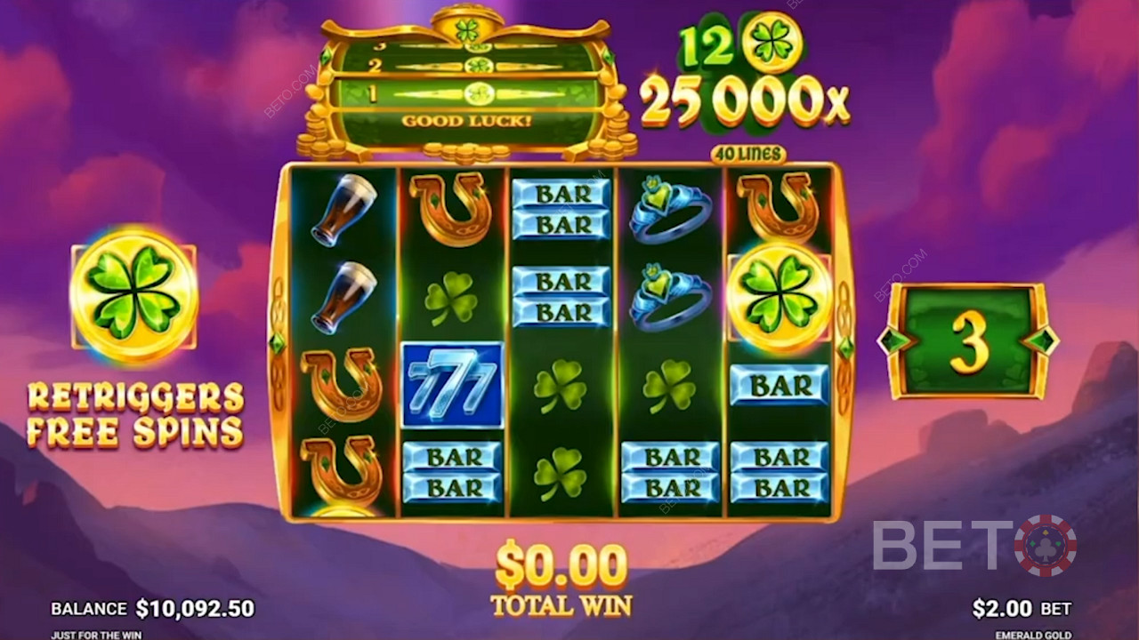 Free spins on Emerald Gold pokie