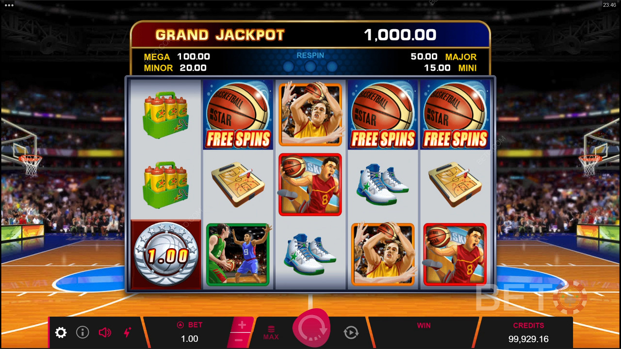Play Basketball Star On Fire for a shot at multiple Jackpots