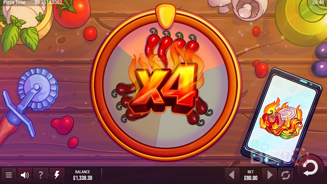 Bonus multipliers in Pizza Time