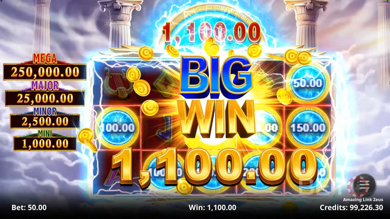 Scoring a massive win on Amazing Link Zeus pokie