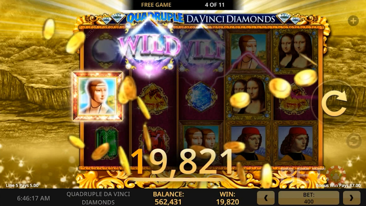 1 Wild replaces 4 top-paying symbols
