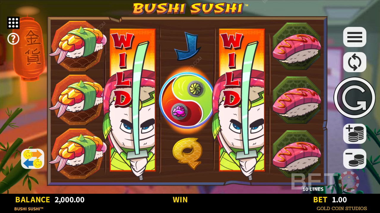 Expanding Wilds in Bushi Sushi pokie machine