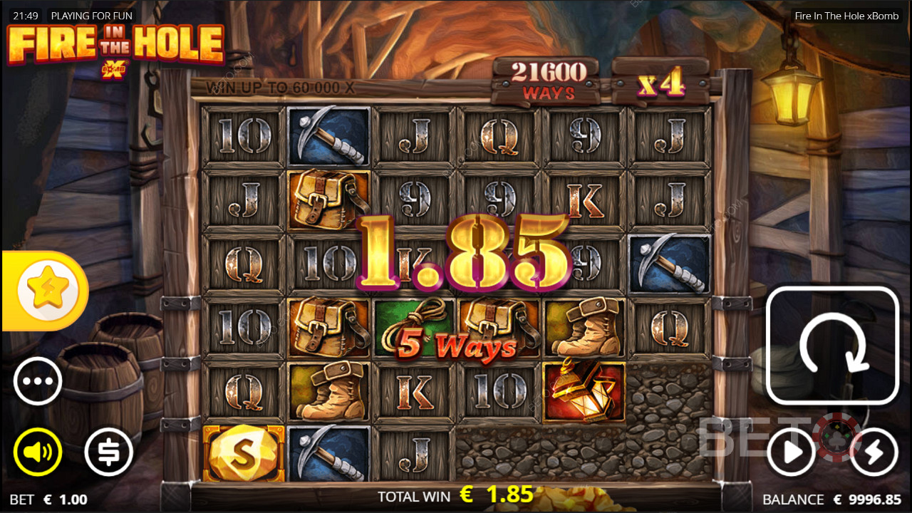 Rack up consecutive wins for bigger payouts