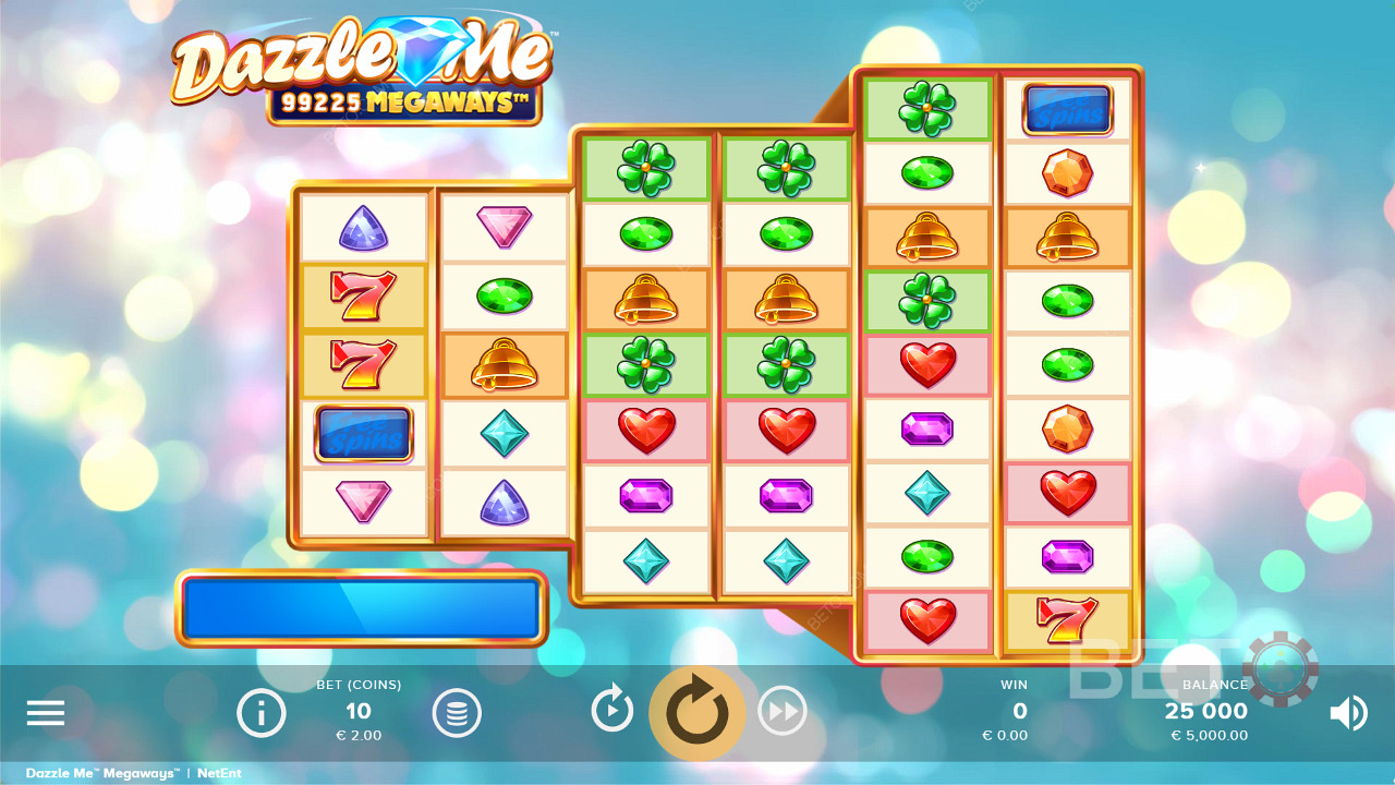 Unique reel setup in Dazzle Me Megaways