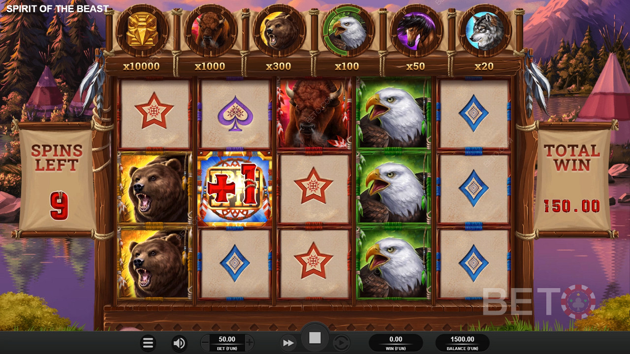 Wild symbols in Spirit of the Beast pokie