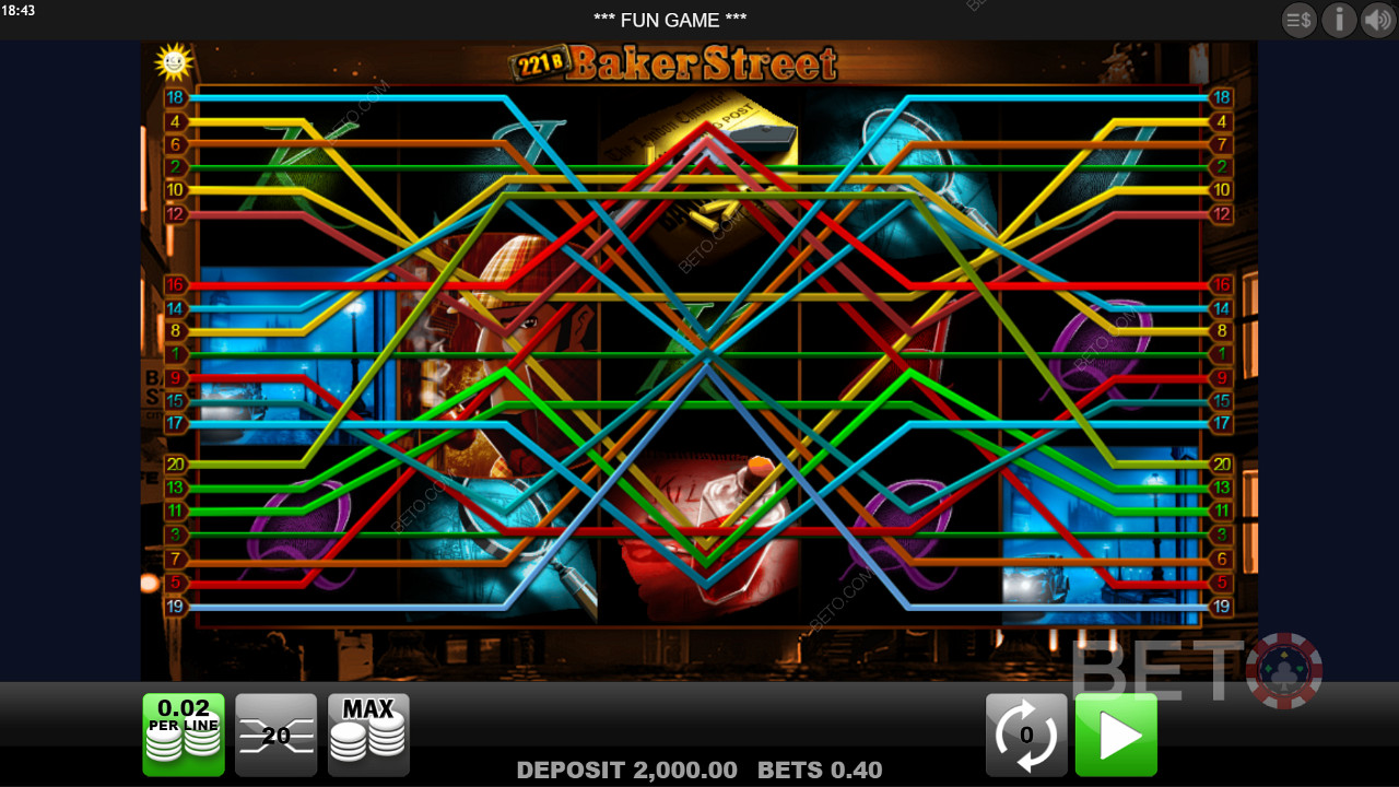 With a minimum deposit of $0.01, play 221B Baker Street and win 1,000x cash prizes