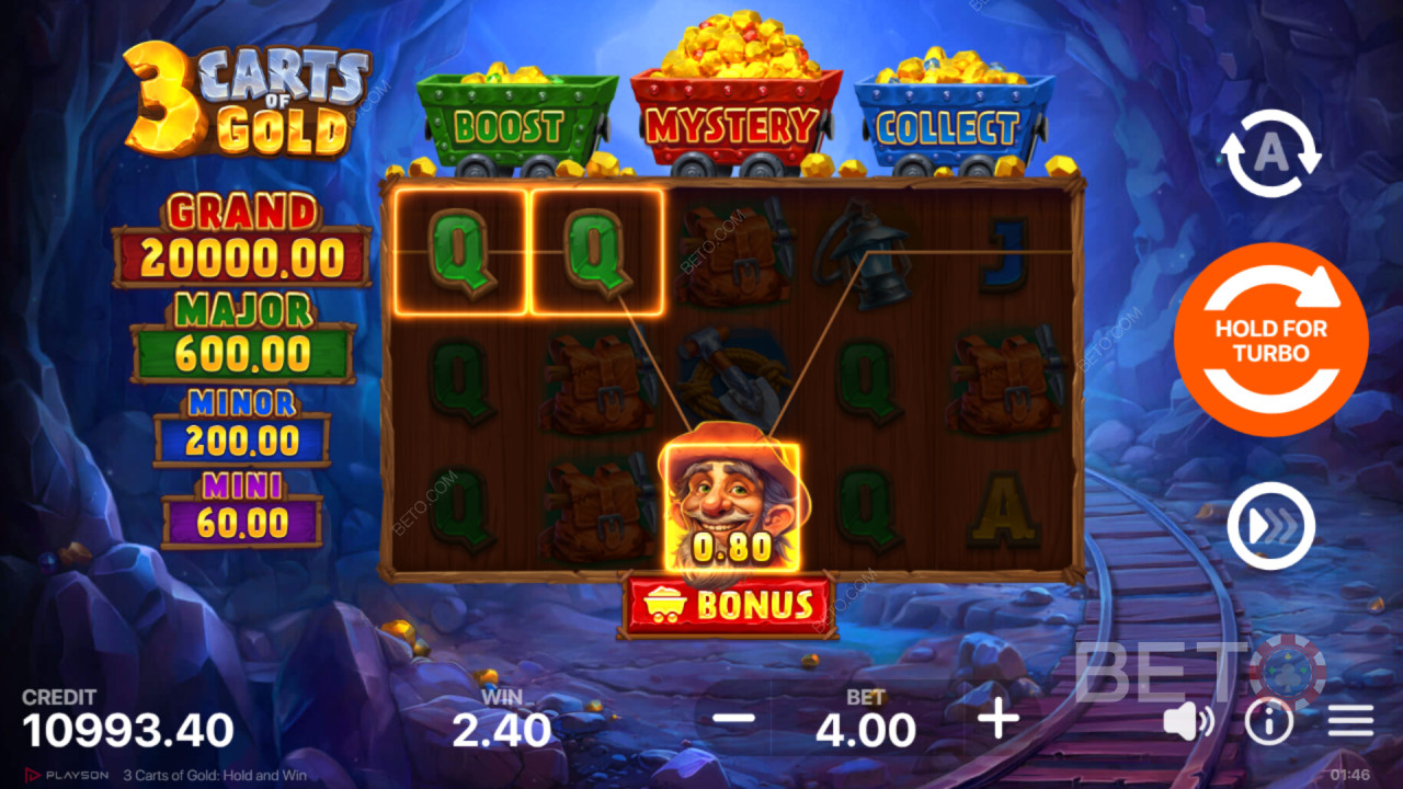 Kiwi Take on 3 Carts of Gold: Hold and Win Pokie