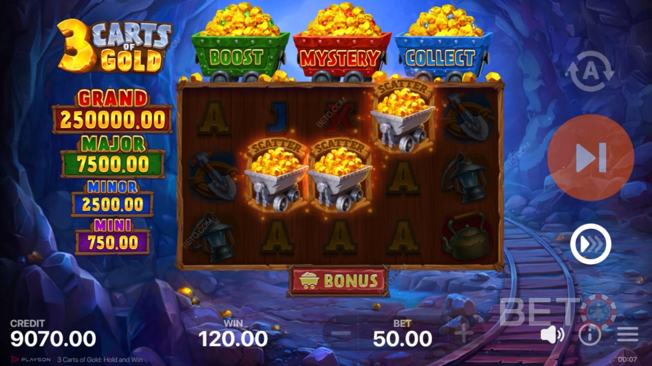 3 Carts of Gold: Hold and Win Free Play