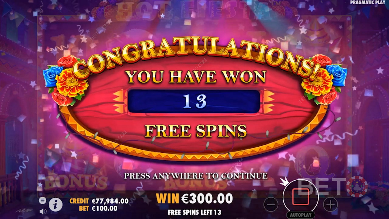 Piñata-smashing Free Spins in Hot Fiesta