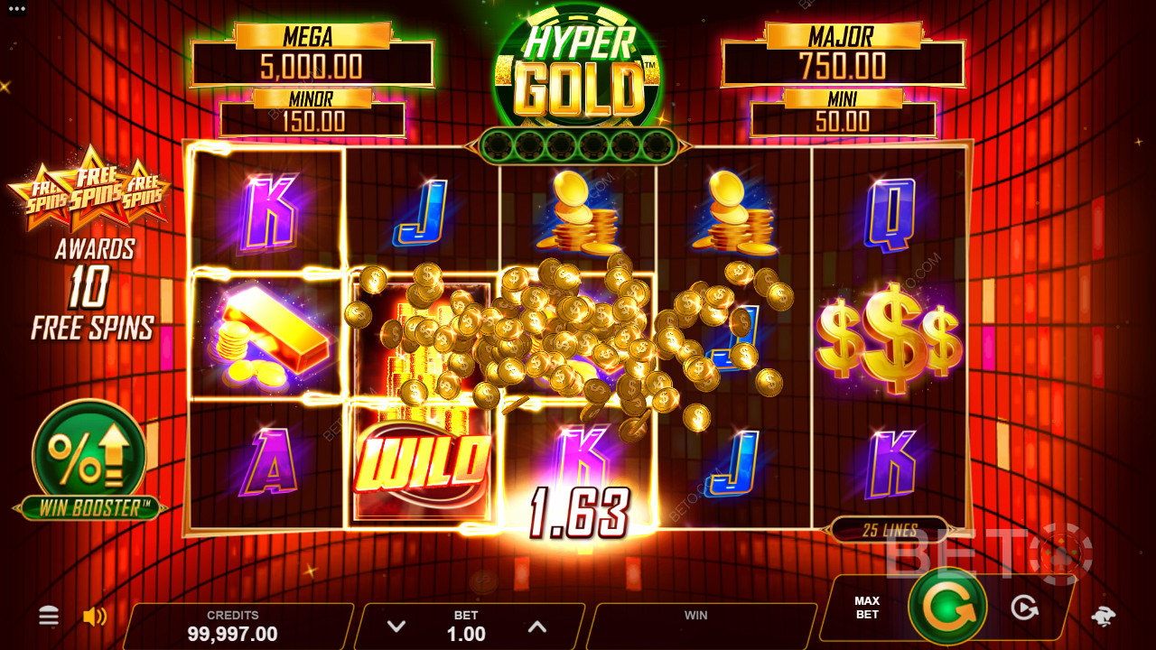 Snag top-notch rewards with Hyper Gold - catch those wild symbols