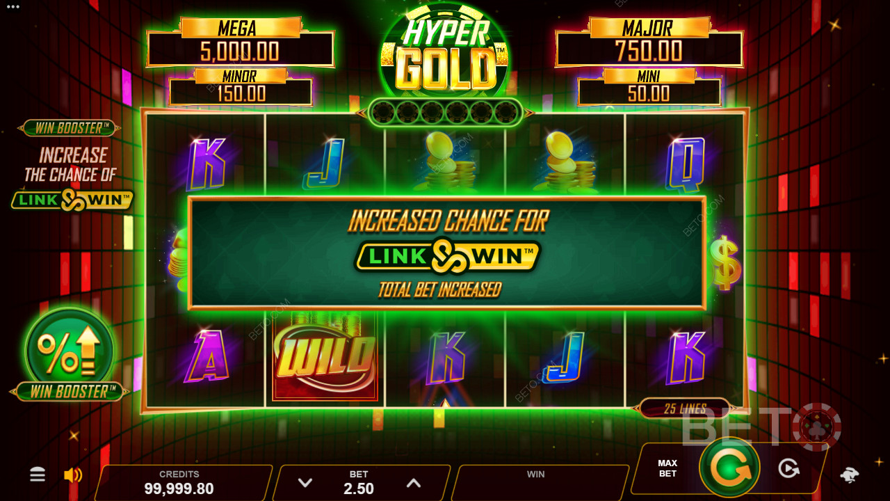 Hyper Gold boasts Win Booster and Link & Win Bonus to get you buzzing