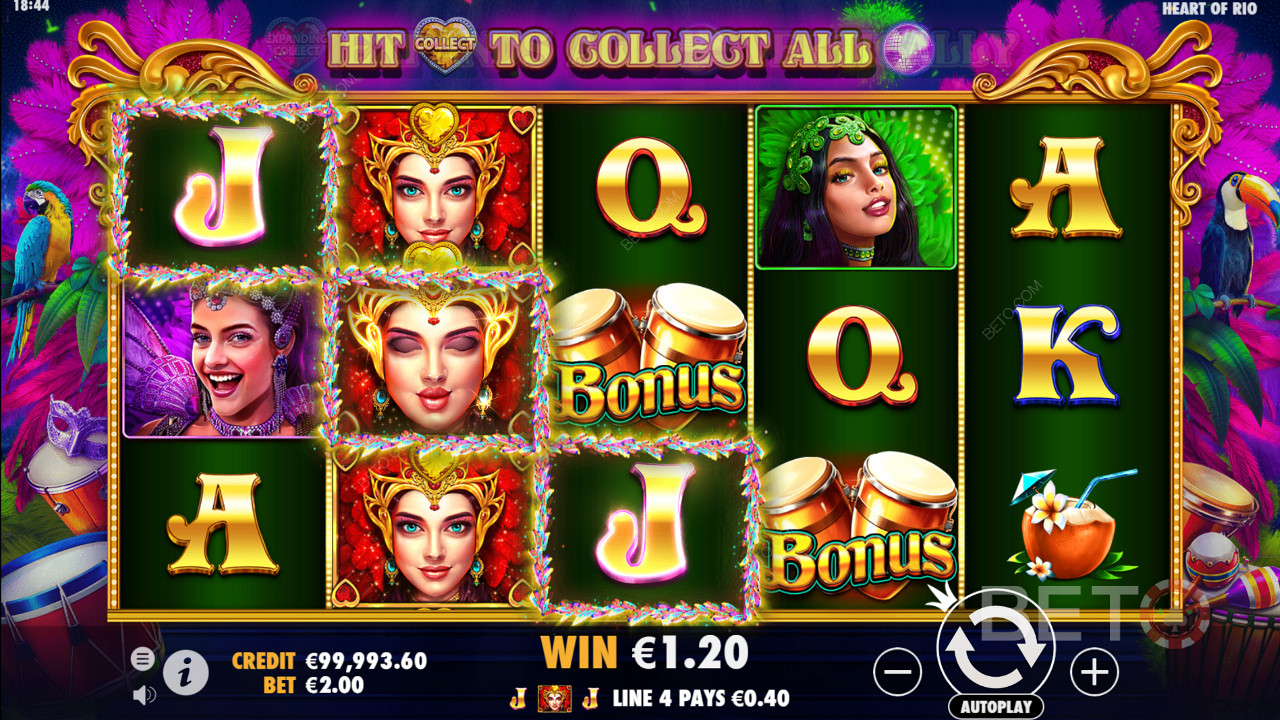 Heart of Rio - this vibrant pokie offers stunning bonus features