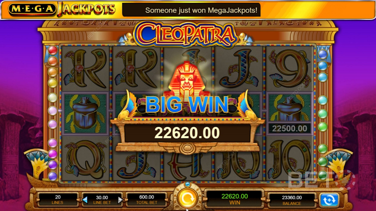 This pokie boasts unique features like Double Wild and Cleopatra Bonus rounds