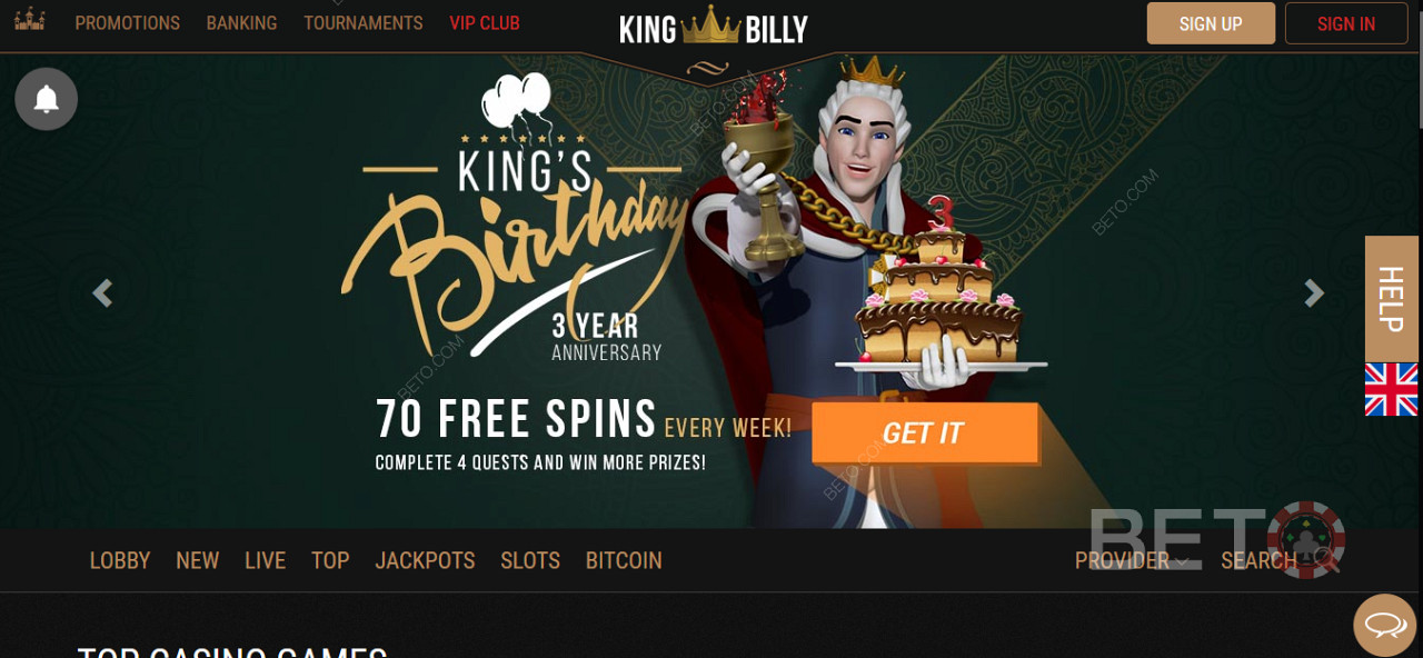 Score Sweet Bonuses and Free Spins at King Billy Casino