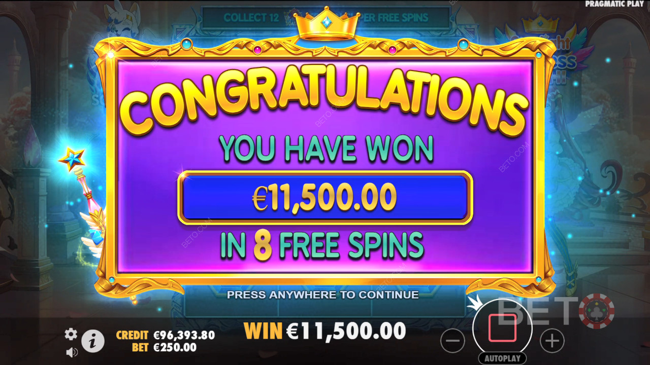 Bag 5,000x Your Wager in the Starlight Princess Pachi Pokie!