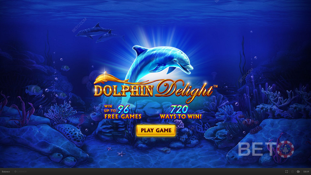 A cheeky dolphin greets you when you start Dolphin Delight