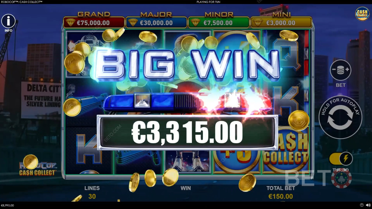 Score 1,878x Your Wager in RoboCop: Cash Collect Pokie!