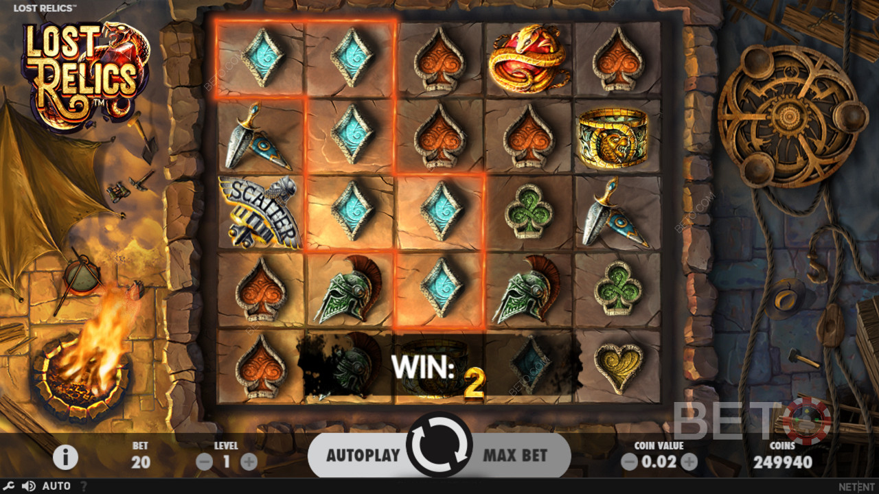 This pokie has 5 reels with an ancient theme
