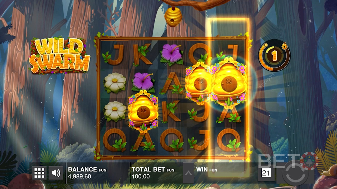 Wild Swarm free spins kick off with 3 Scatter symbols