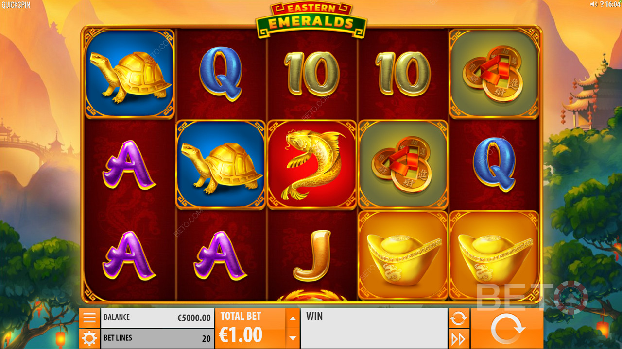 Discover golden symbols in a stunning Asian-themed pokie