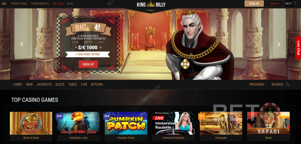 Score Awesome Welcome Deals at King Billy Casino