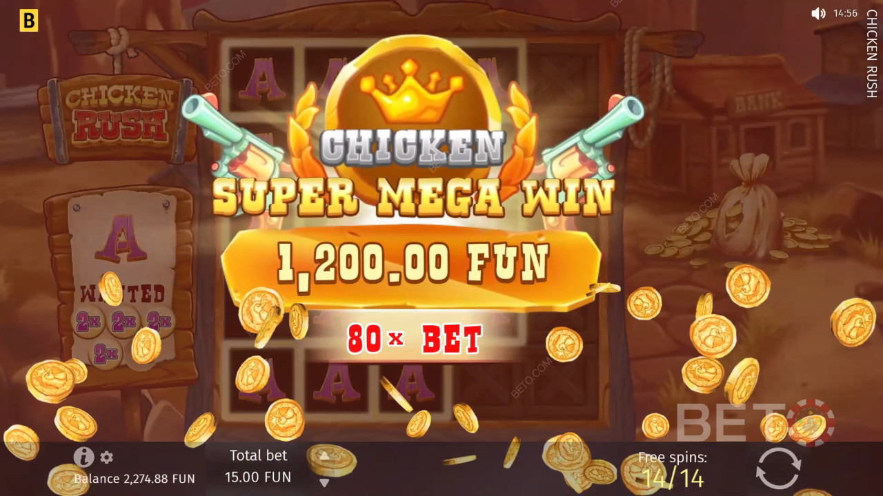 Score 5,000x Your Wager in the Chicken Rush Pokie!