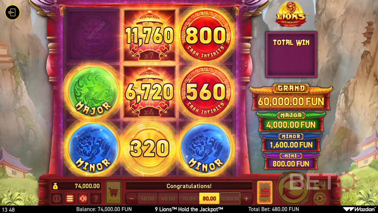 9 Lions Hold the Jackpot Free Play