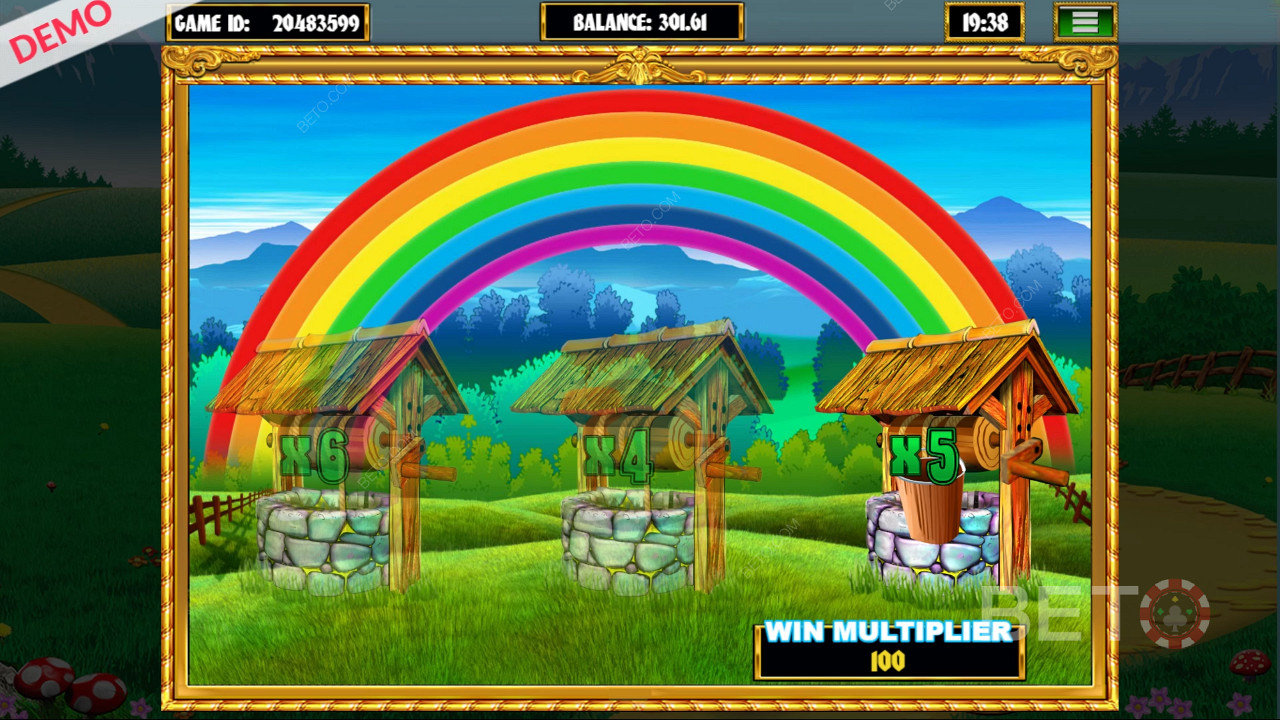 Lucky Dip Bonus in Slingo Rainbow Riches pokie