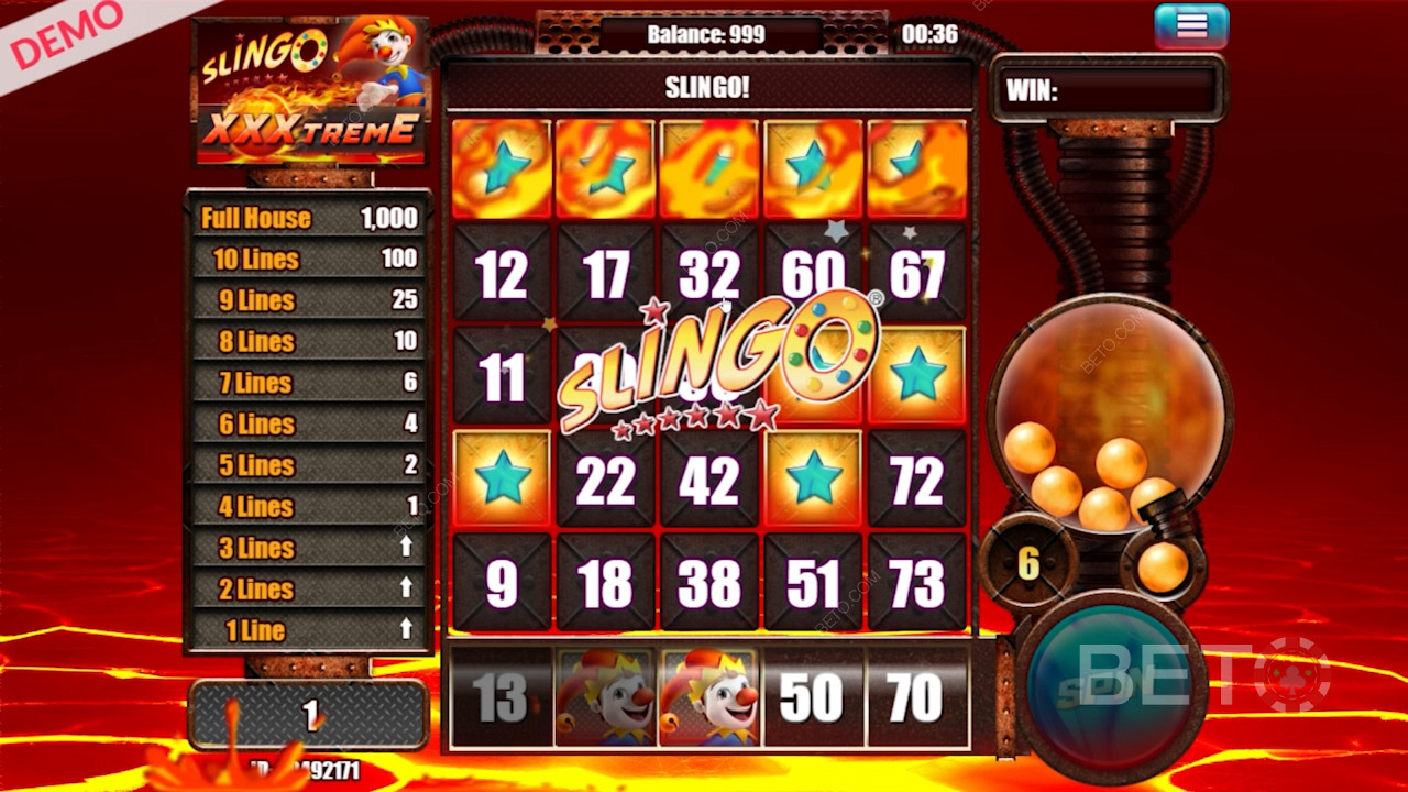 Scoring a Slingo in Slingo XXXtreme
