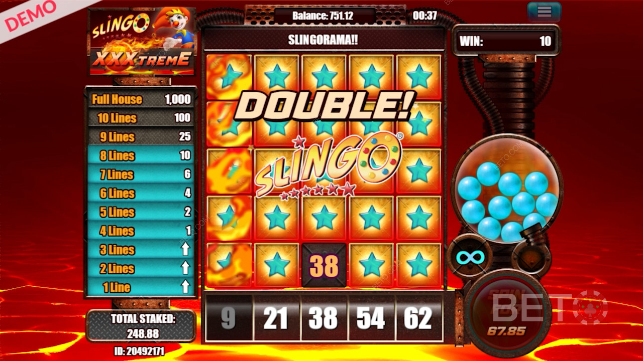 Scoring a Double Slingo in Slingo XXXtreme