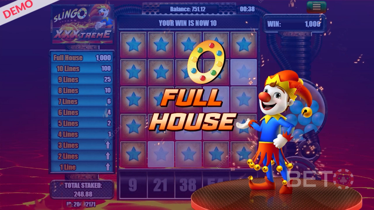 Filling the full board in Slingo XXXtreme