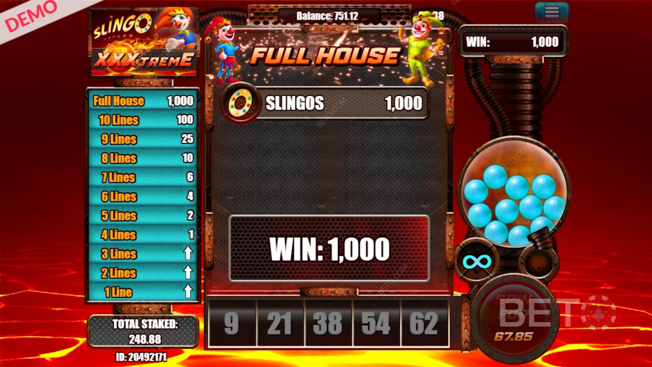 Scoring the mega win of 1,000x on Slingo XXXtreme