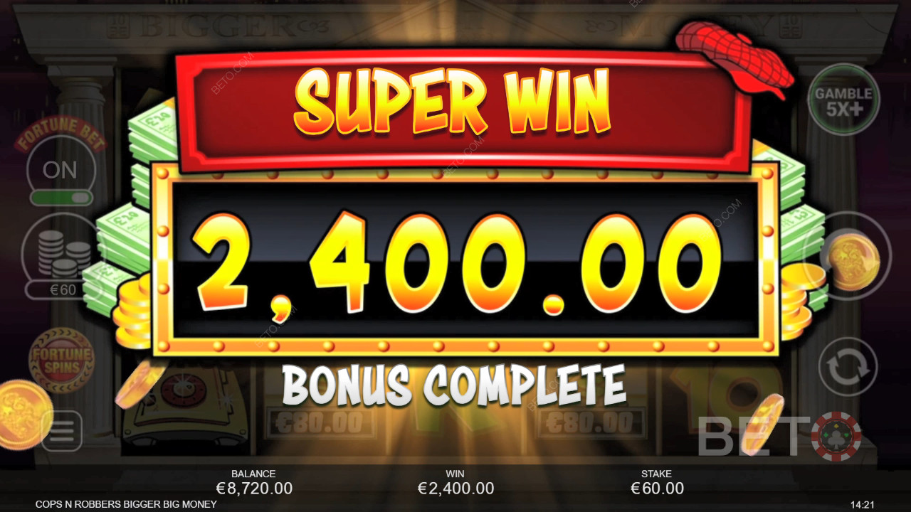 Score 2,083x Your Wager in Cops 