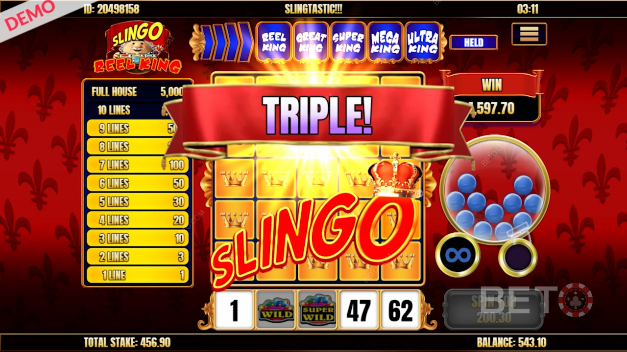 Triple Slingo in Slingo Reel King pokie